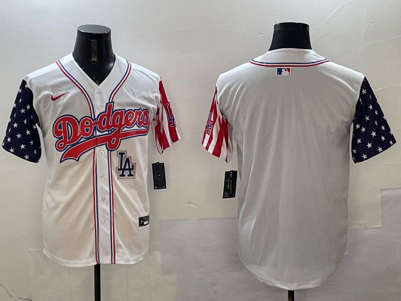 Men Los Angeles Dodgers Blank White a generation of national flags Joint name 2025 Nike MLB Jersey style 6->los angeles dodgers->MLB Jersey
